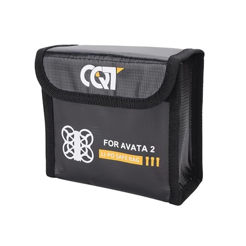 ZWLLKJGS RC Security Lipo Battery Safe Bag Fireproof Explosionproof Storage For DJI Avata 2 Drone Accessories 5x2.1x4.7in Holds 3 Batteries