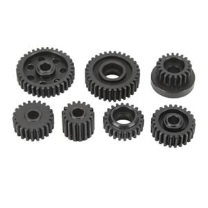 Tomahawk Design RC Jets 7 Piece Transmission Gear Set Gearbox Steel Gear Set with Black Oxidized Finish for YK4102PRO YK4081PRO 1/10 RC Car Compact Design Enhanced Performance