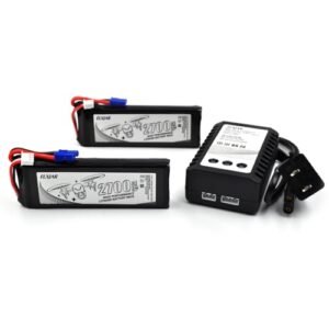 (2-Pack) 7.4V 2700mAh 10C Li-Po Battery Replacement for Hubsan x4 H501S Pro H501A H501C H501S H501M H501S W H501S pro Brushless Quadcopter Drone with 2S Balance Charger