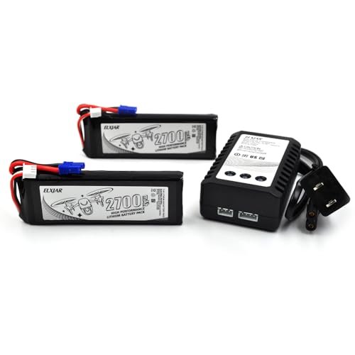Hubsan X4 H501S Pro H501A H501C H501S H501M H501S W H501S Pro Brushless Quadcopter Drone 7.4V 2700mAh LiPo Battery 2 Pack with 2S Balance Charger