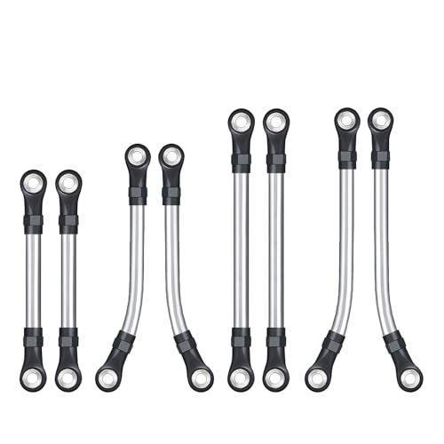 8PCS Stainless Steel High Clearance Links for 1/18 1/24 RC Crawlers Compatible with Traxxas TRX4M SCX24 FCX24 Hobby Plus CR18 Perfect for Your RC Hobby Shed