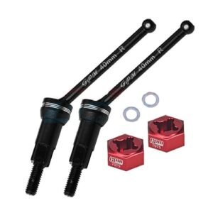 Palumma Rear Drive Shaft Upgrade for 1/14 Scale RC Volvo Wheel Loader ARRMA Mojave GROM Medium Carbon Alloy Steel 7075 Wheel Hex