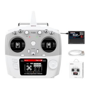 Radiolink T12D 12 Channels RC Transmitter with R12F Receiver and RC Boat Sound Module Support 2.4GHz Remote Radio Controller for Drones Cars Boats Mode 2