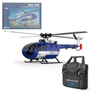 OBIOCKIDAY MAX-BO-105 RC Helicopter for Adults, 2.4G 4CH Remote Control Helicopter RC Gunship Aircraft RC Airplane, RC Military Helicopter RC Flying Plane RC Armed Helicopter Gift