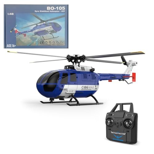 OBIOCKIDAY MAX-BO-105 RC Helicopter for Adults, 2.4G 4CH Remote Control Helicopter RC Gunship Aircraft RC Airplane, RC Military Helicopter RC Flying Plane RC Armed Helicopter Gift
