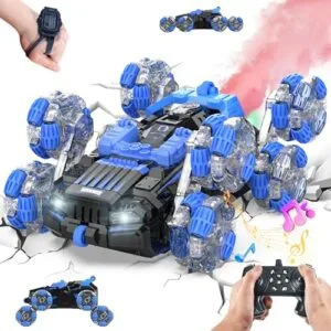 Yokomo RC Drift Cars 8WD Gesture Sensing Stunt Remote Control Car with 2.4Ghz Hand Control Spray Light Sound and 360 Rotation for Kids Ages 8 13