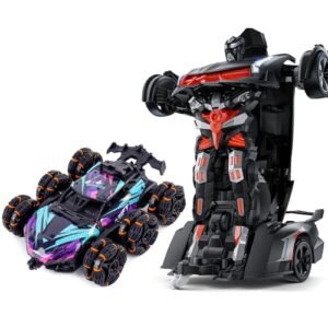 Veeniix V992 and 2370 RC Cars,Transform Robot Remote Control Car and 6-Wheel Racing Drift RC Stunt Car,Bundle Present for Kids