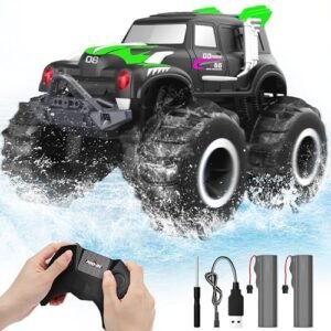 BEZAR RC Monster Truck Wheels Amphibious All Terrain 4WD Off Road Remote Control Car with 2 Rechargeable Batteries for Kids Age 4 12