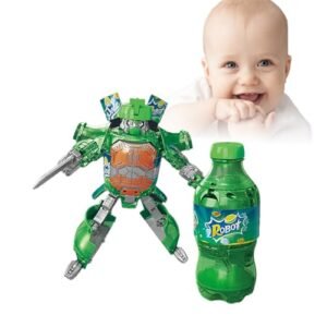 Cyninesm 2025 New Beverage Bottles Transformer Robot Toys Green Soda Can Transforming Robot for Kids Birthday Christmas Gift