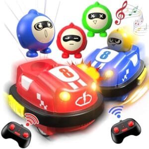 CXJOIGXI RC Race Wing Bumper Cars Set of 2 Remote Control Battle Vehicles with Light and Music for Kids Ages 3 4 5 6 7 8