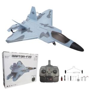 Park10 Toys F22 Raptor RC Turbine Jet 4CH 2.4GHz Remote Control Airplane for Adults with LED Lights and 2 Batteries