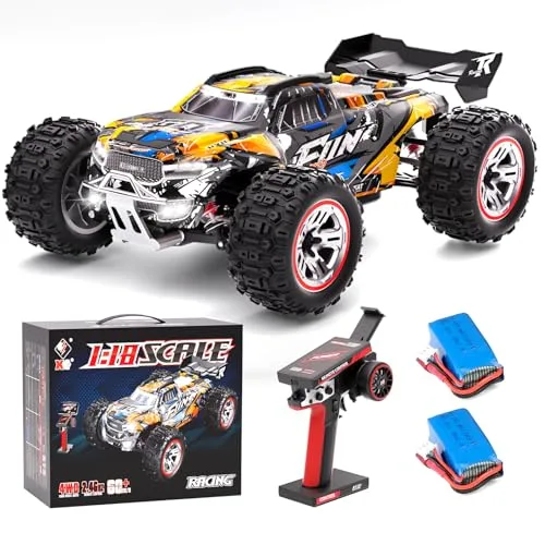 TOPMVP Best 1/18 Scale RC Truck Brushless 37 MPH Fast Electric Car with 2.4 GHz Remote Control 4X4 Off Road Truck for Adults