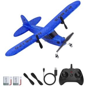 DEEGOO Jabberwocky RC Plane 2CH Ready to Fly 2.4GHz Remote Control Airplane for Kids Beginners Blue