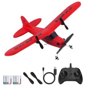 DEEGOO FPV 2CH RC Airplane Toy Ready to Fly 2.4GHz Remote Control Airplane Easy to Fly RC Glider for Kids Beginners Red