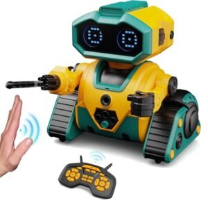 DWIRCTOYS Remote Control Robot Toy with LED Eyes Gesture Sensing Recording Function for Kids Ages 3 and Up