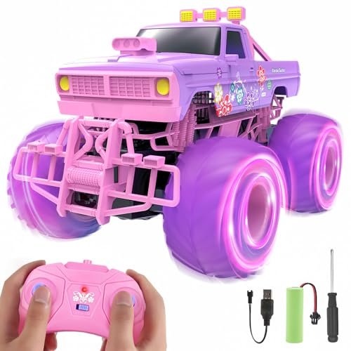 BEZGAR Jeep WJ RC Body Pink Remote Control Car 116 Scale 24GHz with LED Lights Rechargeable Battery
