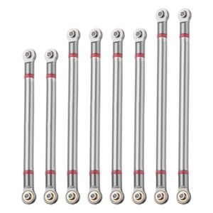 MECCANIXITY 8pcs Aluminum Alloy Wheel Base Link Rod Linkage for Arduino Lego RC Car SCX10 1 10 Scale Upgrade Parts Titanium Grey