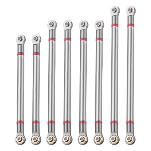 MECCANIXITY 8pcs Aluminum Alloy Wheel Base Link Rod Linkage for Arduino Lego RC Car SCX10 1 10 Scale Upgrade Parts Titanium Grey