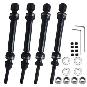 XZSNLYZ Steel CVD Drive Shaft Set for Jet Hopper RC Car and 1/10 Traxxas Models 4PCS Black