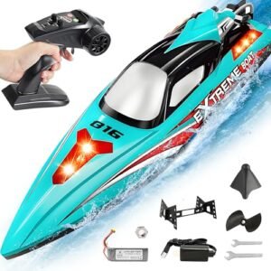 BEZGAR RC 18 Wheeler for Adults 18 Inch Big Brushless Remote Control Boat with 55 KPH Speed and 2500mAh Battery HJ816 Green