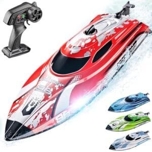 BEZGAR Carrera RC Speed Boat for Kids and Adults 12 Inch Remote Control Boat with 700mAh Battery and LED Lights