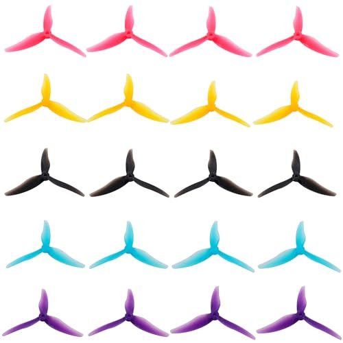 HOPLEX 20PCS Volantex RC Propeller Gemfan Hurricane 51477 5.1inch 3Paddle FPV Racing Drone Props CW CCW for 2206 2407 Motor