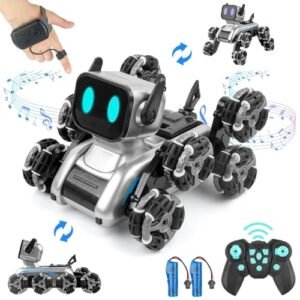Pycoal Robot Dog Best RC Cars Under 5000 2.4Ghz Remote Control Stunt Toy with Music Light 2 Models Rechargeable Batteries Kids Gift