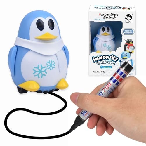 Ynapmoc Innovative Penguin Induction Line Following Robot Toy LED Light Education Interactive STEM Toy for Kids