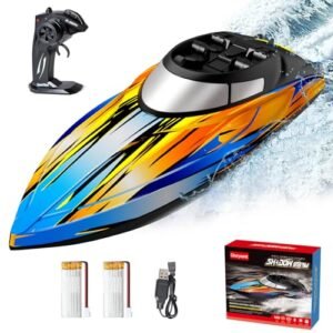 Glorryearst Rico Racing RC Boats Remote Control Toy for Kids with LED Light 2.4Ghz 40+ Min Playtime for Lakes Pools Saltwater