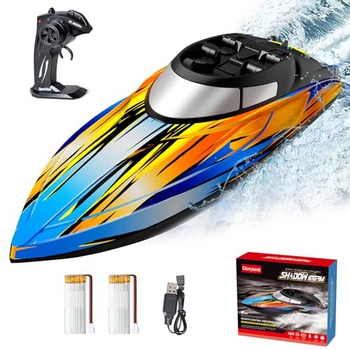 Glorryearst Rico Racing RC Boats Remote Control Toy for Kids with LED Light 2.4Ghz 40+ Min Playtime for Lakes Pools Saltwater