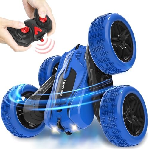 A Alpha Remote Control Car Double Sided 4WD RC Truck with 360 Flips 2.4GHz Indoor Outdoor Wall Climbing Cars Kids Toys Birthday Xmas Gift for Boys 5 6 7 8 12 Year Old