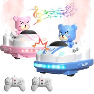 Hitish RC Planes Game Toddler Remote Control Bumper Cars Set of 2 with Ejecting Feature Spray Music Light for Kids Age 3 12