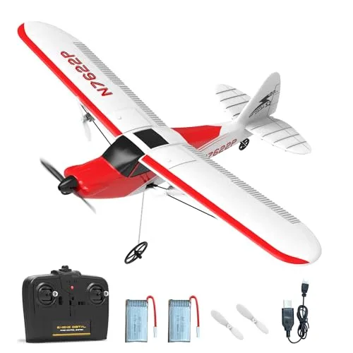 VOLANTEXRC Trainer RC Plane 2 Channel Sport Cub Remote Control Aircraft with Gyro for Beginners Red