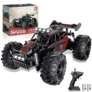 Carox 2.4GHz RC Truck with LED Lights 1:16 Scale Off Road Monster Truck 20 25KM H Variable Speed and 1800mAh Rechargeable Battery