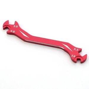 Dantenron RC Multi Function Wrench Turnbuckle Nut Ball Joint Remover 3mm 4mm 5mm 5 5mm Aluminum Alloy Tool for 1 10 1 8 1 24 Crawler Truck Off Road Car Boat Drone Airplane Red
