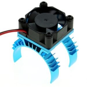 Dantenron RC Aluminum Alloy TT02 Motor Heat Sink with 5 6V Cooling Fan Upgrade Parts for Tamiya TT02 1 10 RC On Road Car Rally Racing Touring Blue