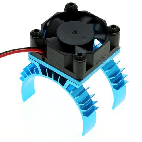 Dantenron RC Aluminum Alloy TT02 Motor Heat Sink with 5 6V Cooling Fan Upgrade Parts for Tamiya TT02 1 10 RC On Road Car Rally Racing Touring Blue