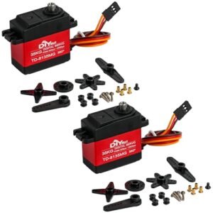 DIYmall 2 Sets TD 8135MG 35KG 360 Degree Servo Full Metal Gear High Voltage Continuous Rotation Digital Servo for Patio Furniture Sets RC Willey