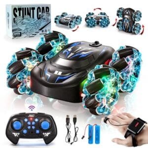 Uregoio Gesture Sensing RC Stunt Car Blueprint 2.4GHz 4WD Hand Controlled Remote Control Car with LED Lights for Kids