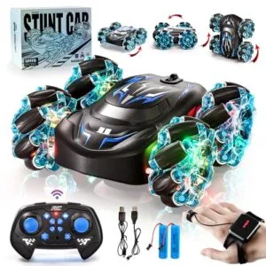 Uregoio Gesture Sensing RC Stunt Car Blueprint 2.4GHz 4WD Hand Controlled Remote Control Car with LED Lights for Kids