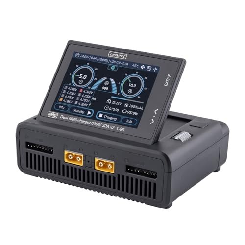 SoloGood ToolkitRC M8D Touch Screen Dual Channels Charger MAX 1600W 50A 3.5 Flip Screen 65W Fast Charger for 1 8S RC Lipo LiHV Life Battery Fast Lap RC Hobbies Lompoc CA