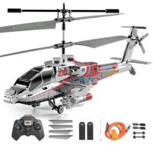 XIKOTEC 2.4GHz 3.5 Channel RC Helicopter with Gyro LED Light and Altitude Hold Flying RC Helicopters for Beginners Adults Kids Silvery