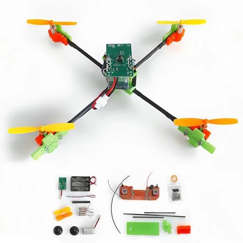 YYSOLDER Build Your Own RC Jet Engine DIY Kit STEM Remote Control Quadcopter with Rechargeable Battery One Touch Takeoff and Landing