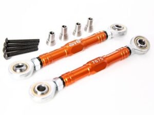 GTBRacing CNC Aluminum 7075 T6 Steering Linkage Turnbuckle Pull Rod Set for Lexus RC Mods 1/5 RC Car HPI km rv Baja 5b ss 5sc Upgrade Part Orange
