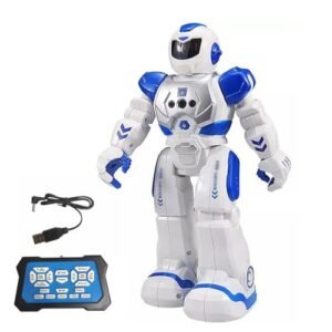 Park10 Toys SAYZON Intelligent Remote Control Robot for Kids Gesture Sensing RC Toy with Remote Controller Walking Dancing Smart Robot (822 Blue)