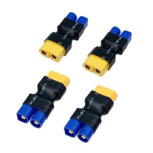 Tyco Mutator RC Car Battery Adapter 4pcs XT60 to EC3 Plug Connector Set for Drone and Lipo NiMH Charger ESC