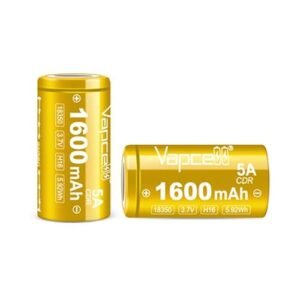 Cecicebb Vapcell IMR 18350 1600mAh 5A Flat Top Rechargeable Batteries 2 Pack