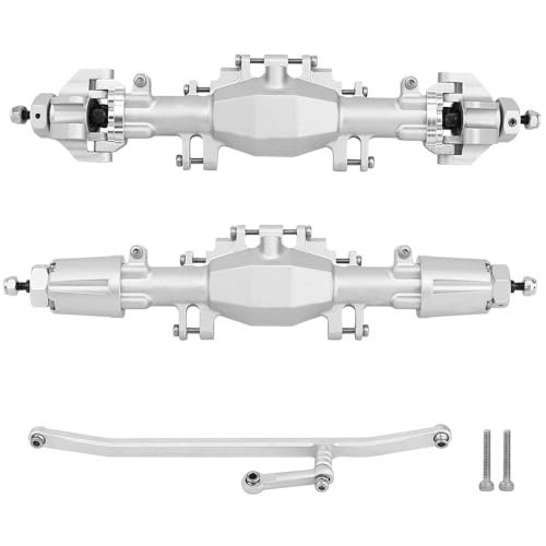 Pothyes CNC Aluminum Alloy Front Rear Axle Set Upgrade for LOSI RC Grave Digger Monster Truck 1/18 Mini LMT Brushed RTR LOS01026