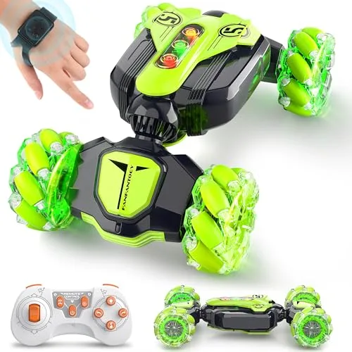 Gesture Sensing RC Stunt Car Best RC Car Jumps for Boys 6 12 Years Old 360 Rotating 2.4Ghz 4WD Remote Control Hand Controlled Car with Light Music
