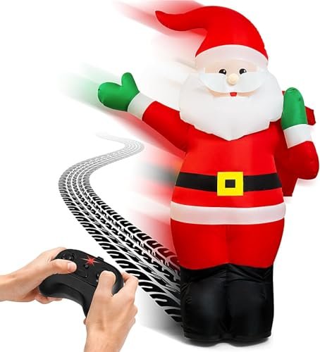 BoomCaCa Christmas Inflatable Santa Claus RC Toys 4FT Large 2.4GHz Remote Control Toys for Kids Inflatable Santa Decoration Christmas Toys Gift for Boys and Girls
